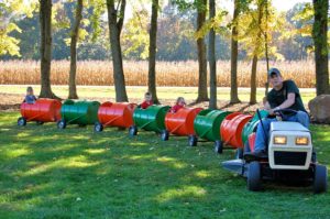 Tractor barrel train ride